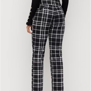 Plaid pull on dress pant